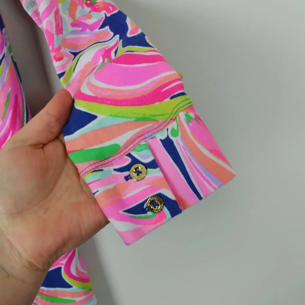 Lilly Pulitzer Emma Swing Dress Resort Navy Banana Flambe - Picture 5 of 7